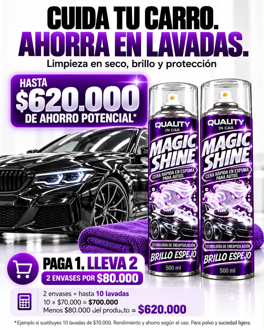 magic shine-cera rapida en espuma