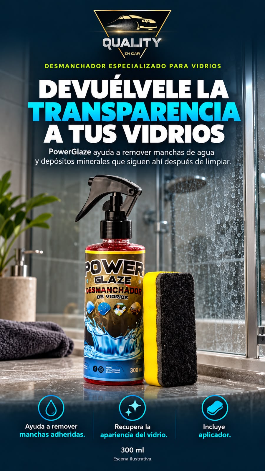 desmanchador de vidrios de casas - power glaze